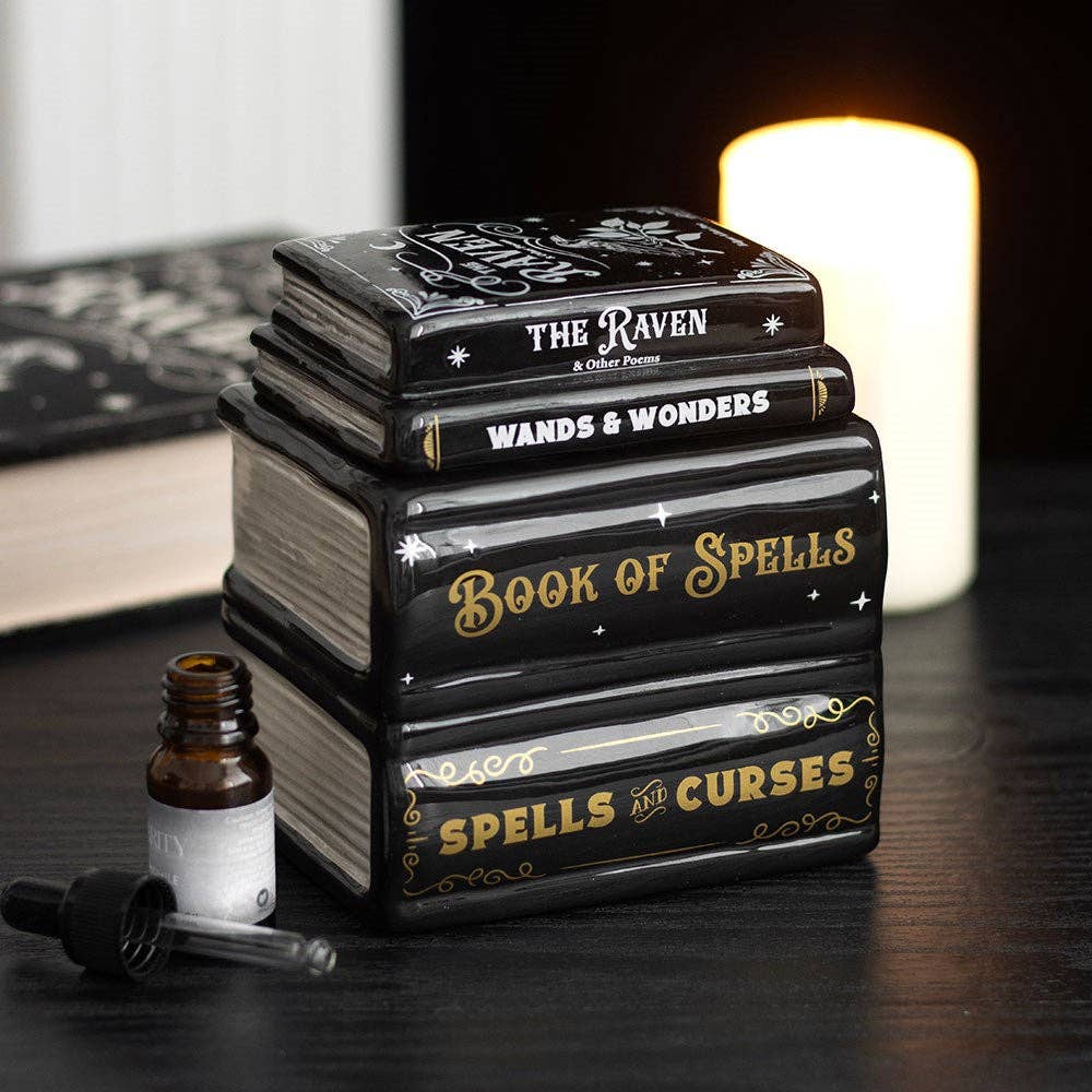 🕯️ Brûle-parfum Pile de Livres Magiques